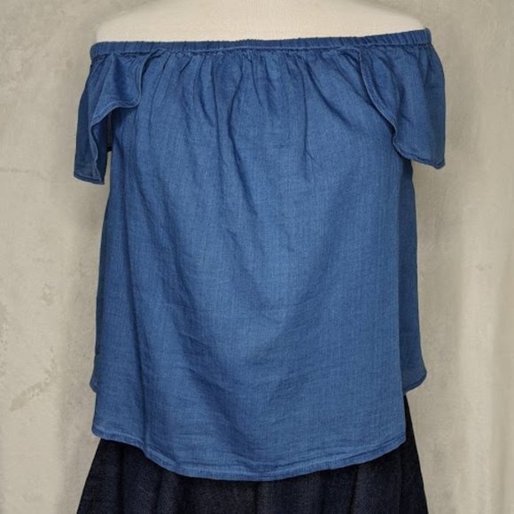 NWT Madewell Chambray Off Shoulder Top Bellamy - Picture 4 of 8